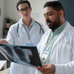 Doctor examining lungs using advanced pulmonology technology.