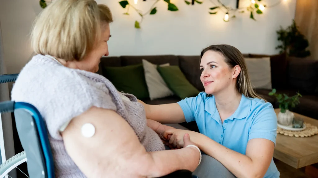 Patient recovering from PCL surgery with diabetes care.