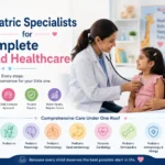 Pediatric doctor examining child during healthcare check-up.
